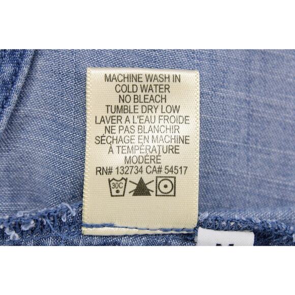 Cloth & Stone Women's Flare Sleeve Chambray Shirt Button Back Blue Sz M - Picture 8 of 8